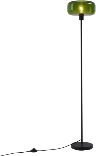 Qazqa Stehlampe Bizle, ohne Leuchtmittel, E27, Schwarz, Retro, Glas, 1-flammig