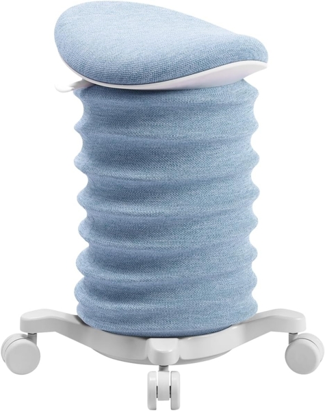 TOPSTAR Sitness 4D mit Rollen AGR-Zertifiziert Dynamischer Sitzhocker Papyrus - hellblau, ergonomischer Bürohocker - höhenverstellbar - stärkt den Rücken - entlastet die Bandscheiben