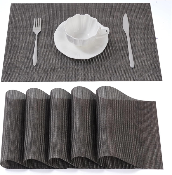 Simurq Platzset - Tischsets Abwaschbar / Rutschfest und Waschbar, (Platzdeckchen in 45x30 cm - Tischunterlage -, 6-St, Set mit 4 oder 6 Tischsets), Tischuntersetzer für Esszimmer und Küche