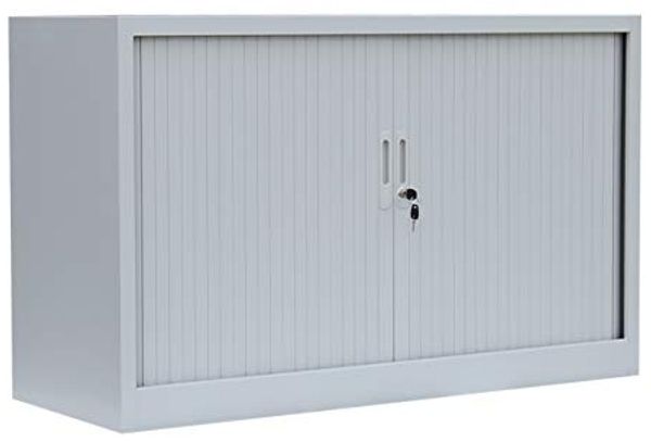 Querrollladenschrank Sideboard 120cm breit Stahl Büro Aktenschrank Rolladenschrank grau (HxBxT) 1050 x 1200 x 460 mm / 555130