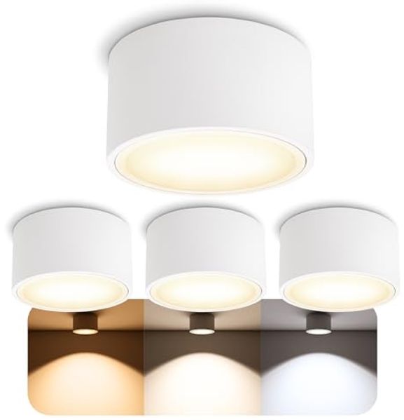 SSC-LUXon LED Aufbaustrahler Flacher LED Aufbaustrahler CELI-X in rund matt mit 5W drei Lichtmodi, Warmweiß