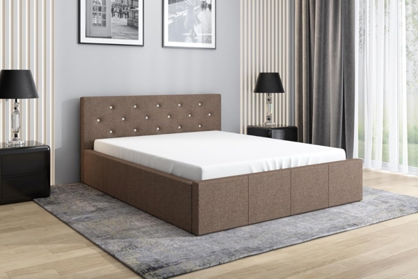 Polsterbett SKIDI , BRAUN 25, 180 x 200