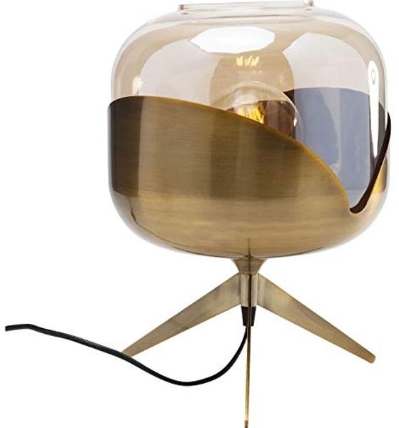 Kare Design Tischlampe Golden Goblet Ball Gold, Tischleuchte, Stahl Fassung, Glas Schirm, Dekoleuchte, Nachttischlampe, Schreibtischlampe, kein Leuchtmittel inklusive, 35 x 27 x 27 cm (H/B/T)