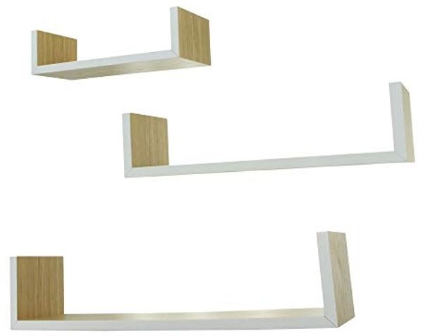 3er Set Wandregal Weiße Borte Regal Dekoregal Ablageregal Blumenregal Wanddeko