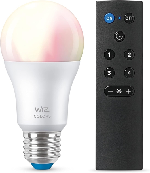 WiZ LED Energiespar Glühbirne White & Colour mit Fernbedienung WiFi 60W