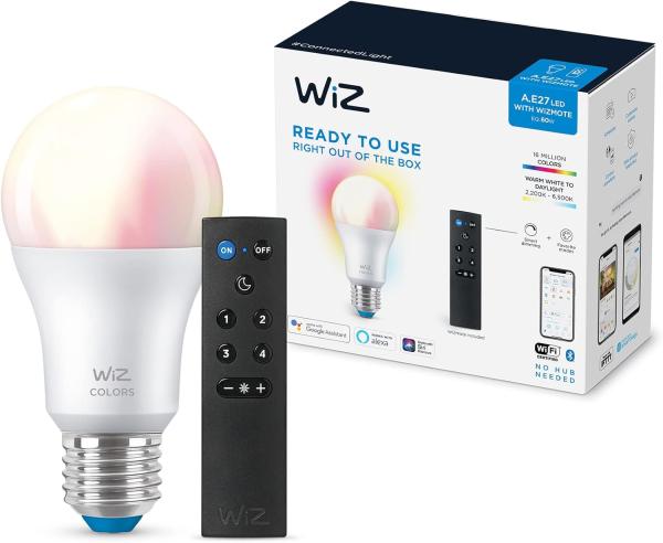 WiZ White & Color 60W E27 A60 Standardform 1er +Remote Control