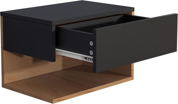 VCM Nachttisch Usal 918312 Schwarz / Honig-Eiche H. 30 x B. 45 x T. 32 cm Bild 5