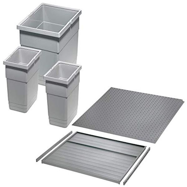 SO-TECH® Mülltrennsystem Ninka Abfalltrennsystem eins2vier Eimer Set 2x 6L, 1x 13,5L, für Korpusbreite 450 mm, Seitenstärke 16 mm, Höhe 275 mm