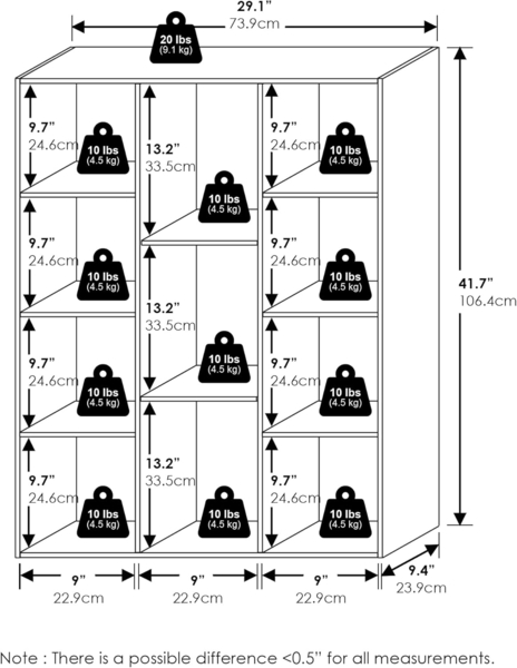 Furinno Luder Bücherregal mit 11 Würfeln, wendbar, offenes Regal, französische Eiche Bild 3