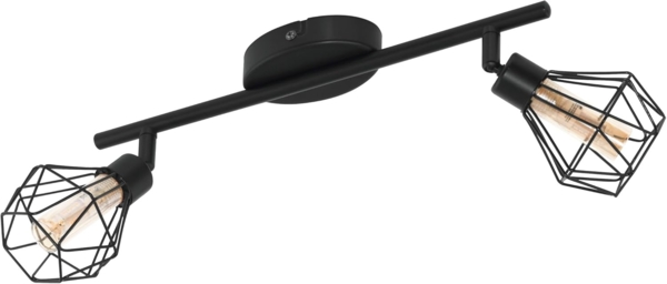 Eglo 32766 Spotleuchte LED ZAPATA 1 G9 2X3W Stahl schwarz, Glas amber L:36cm B:6,5cm