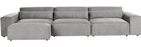 3-Sitzer Sofa grau mit Ottomane HELLNAR