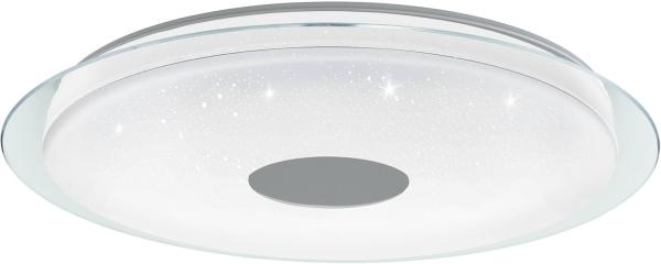 Eglo 900006 LED Deckenleuchte LANCIANO-Z weiss, chrom, transparent H:9. 5 Ø:77cm dimmbar 2700-6500K mit Connect-Z Funktion