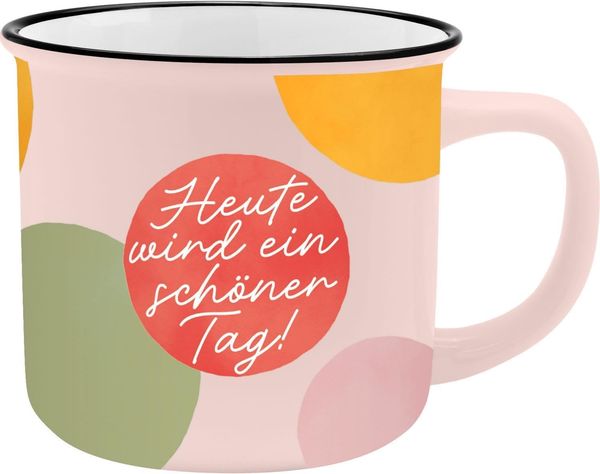 GRUSS & CO XL-Becher Motiv "Heute" | Lieblingsbecher aus Porzellan, Tasse mit Spruch, 55 cl, mit Geschenkbanderole | Geschenk zum Geburtstag | 74180