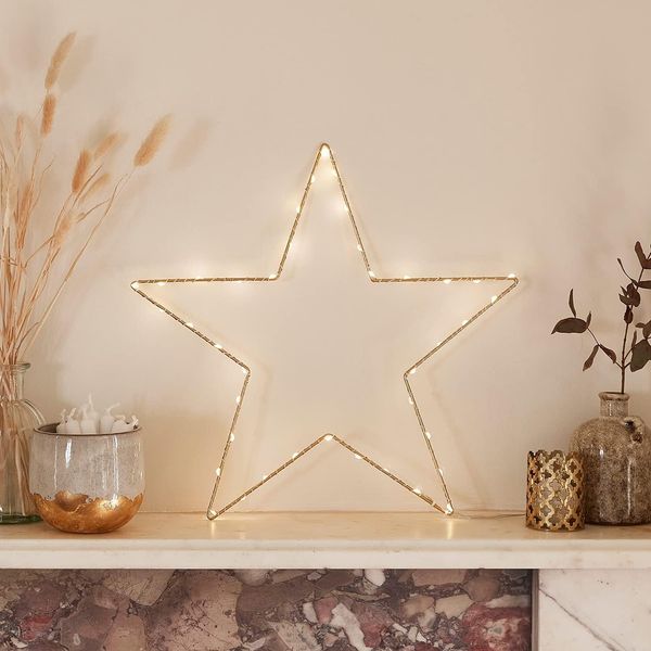 Lights4fun LED Stern 34cm Osby LED Stern gold, LED fest integriert