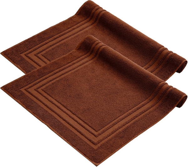 Komfortec Badematte Badvorleger aus 100% Baumwolle, 50x70 cm Duschvorleger, Waschbar Duschmatte, Frottee, Rechteckig, 600 g/m², 2er Set, Saugfähig & Schnelltrocknend