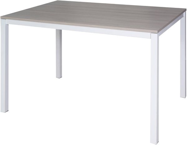 Dmora - Ausziehbarer Tisch aus lackiertem Metall und Laminatplatte, braune Farbe, 130 x 76 x 85 cm.