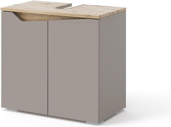 Vicco Waschbeckenunterschrank Marelle Greige Eiche 60 x 57,5 cm mit 2 Türen