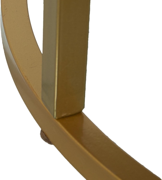 DRW Set mit 2 Couchtischen aus Holz und Metall in Gold Marmor-Effekt, 80x43 und 60x38 cm, vergoldet und schwarz, 80x43 y 60x38 cm Bild 3