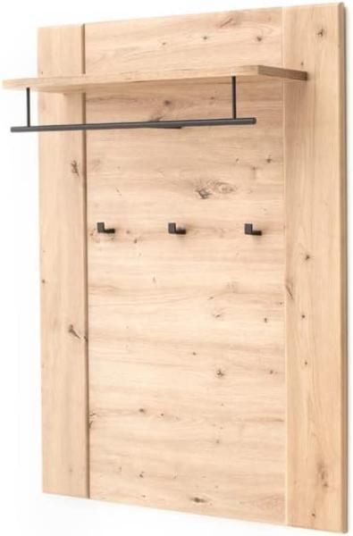 Garderobenpaneel Carvin 4 Balkeneiche 85x122x27 cm Paneel Garderobe