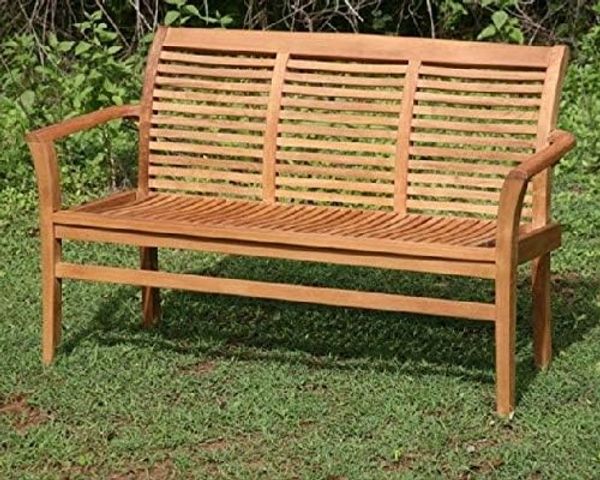 Stapelbank Cosenza aus Teakholz - Breite: 120 cm