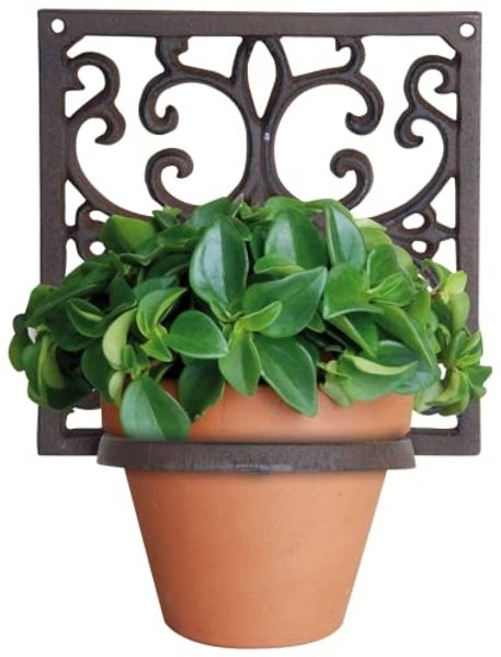 Blumentopfhalter Gusseisen Antik-Braun Pflanzenhalter Wandtopfhalter 18cm