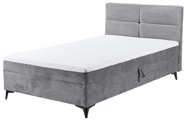 Boxbett >ANDON 1< Liegefläche 120x200cm, Bezug ash - 121x102x210cm (BxHxT)