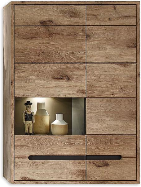 Hängevitrine BELLANO Viking Oak Nature mit LED