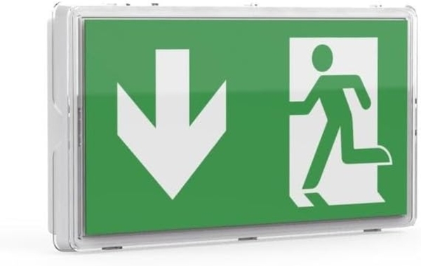 ENOVALITE LED Arbeitslicht LED-Fluchtwegleuchte, Notstrom, TEST-Funktion, Ein- & Aufbau, IP65, LED fest integriert, Tageslichtweiß, kaltweiß, 4 Piktogramme