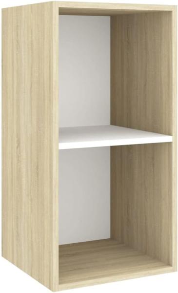 vidaXL TV-Wandschrank Sonoma-Eiche und Weiß 37x37x72 cm Holzwerkstoff 805476