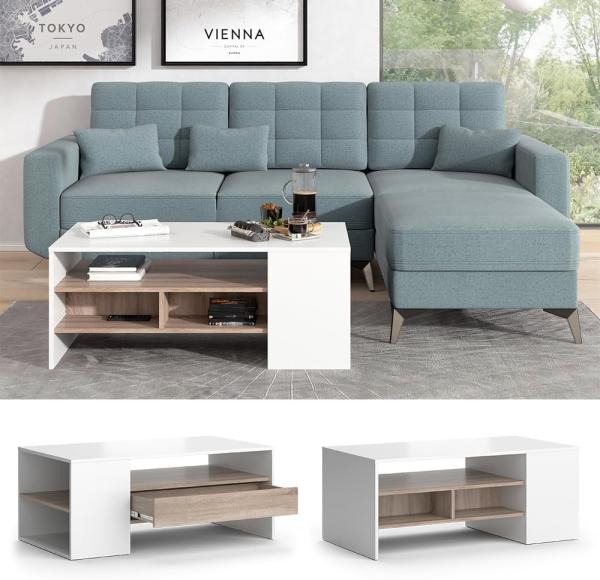 Couchtisch Fabien Weiß 110 x 60 cm Vicco Bild 4