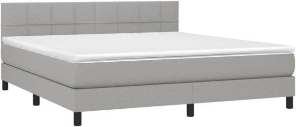 vidaXL Boxspringbett mit Matratze Hellgrau 180x200 cm Stoff, Härtegrad: H2 [3140073]