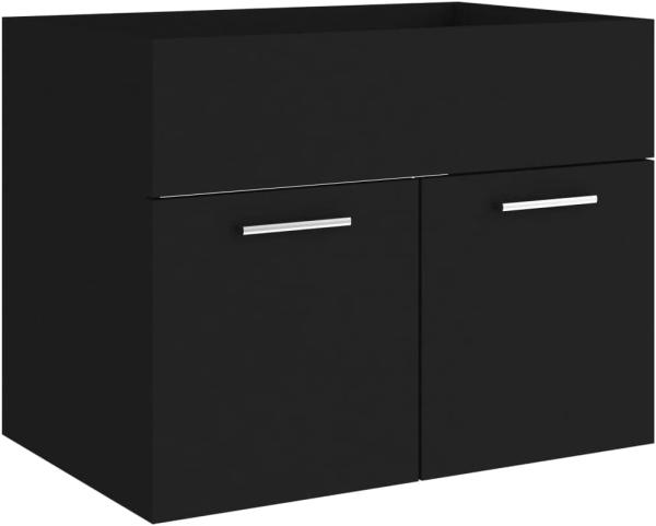 vidaXL Waschbeckenunterschrank Schwarz 60x38,5x46 cm Holzwerkstoff 804648