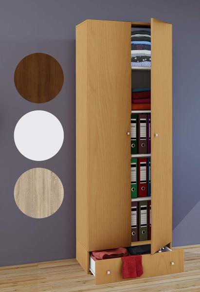 VCM Kleiderschrank Vandol 912196 Weiß B. 70 x H. 196 x T. 40 cm