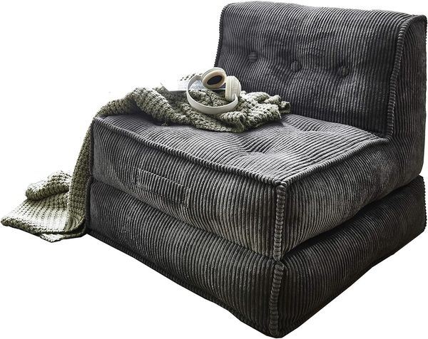 Atlantic Home Collection PIA Sofabett, grau, XL Sessel, 83 x 95 x 77 cm (BxTxH)