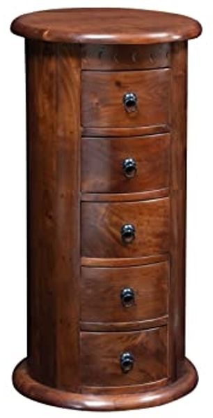 Kommode rund Akazie 45x45x88 nougat lackiert OXFORD #338