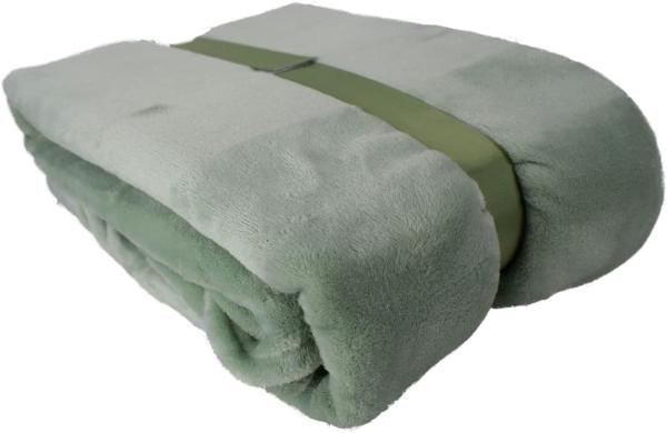 XXL Flanell Kuscheldecke 180 x 220 cm Wohndecke 260g/m² wärmespeichernd mintgrün