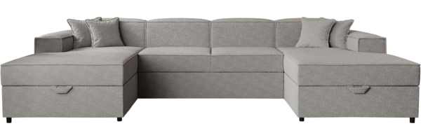 Wohnlandschaft Sokoz U Boucle (Farbe: Coral 75)