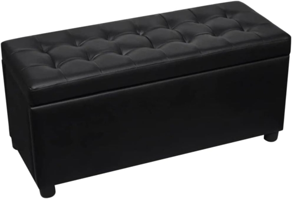 vidaXL Sitztruhe Gepolstert Kunstleder Schwarz 242407