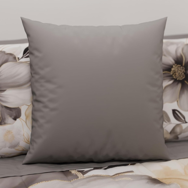 PETTI Artigiani Italiani – 2er-Set Kissenbezüge 80x80 cm aus Mikrofaser, Zierkissenbezüge für Schlafzimmer & Sofa, Uni Dunkelgrau, 100 % Made in Italy Bild 2