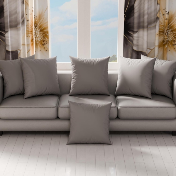 PETTI Artigiani Italiani – 2er-Set Kissenbezüge 80x80 cm aus Mikrofaser, Zierkissenbezüge für Schlafzimmer & Sofa, Uni Dunkelgrau, 100 % Made in Italy Bild 3