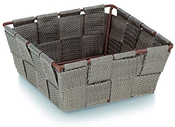 Kela Deko- & Aufbewahrungskorb Alvaro Taupe Ordnungshelfer Faserband Ø14cm Bad WC Küche Körbchen