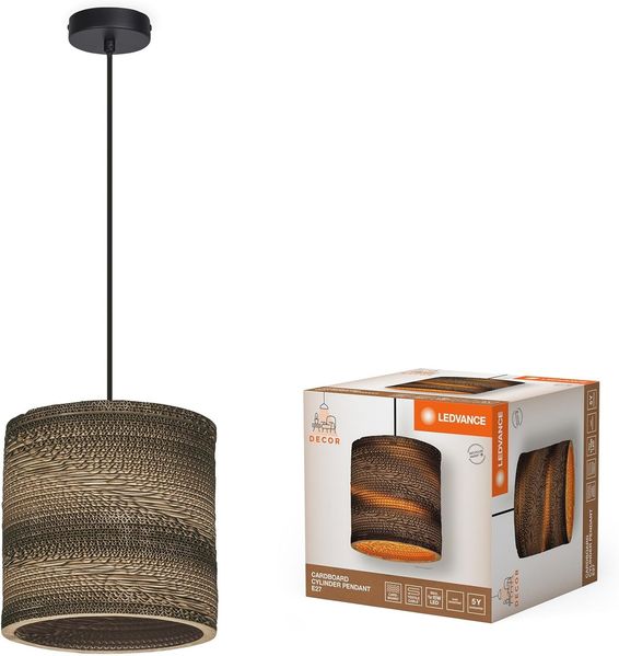 LEDVANCE Decor Kartonzylinder Pendelleuchte E27 Braun