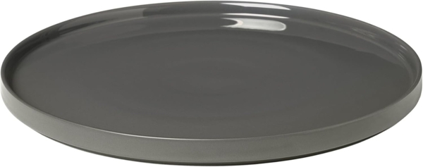 Blomus Pilar Servierteller, Teller, Essteller, Geschirr, Keramik, Pewter, 35 cm, 63965