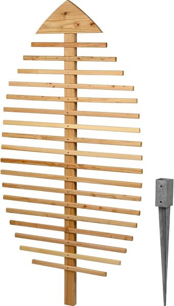 dobar® 58211e Design Rankhilfe Blattform "Fagus" | Rankgitter Massivholz | XXL-Rankgerüst | Dekorativer Sichtschutz | Rankgerüst Kletterpflanzen | Ranknetz Balkon/Terrasse | 84 x 6,5 x 160 cm | Natur