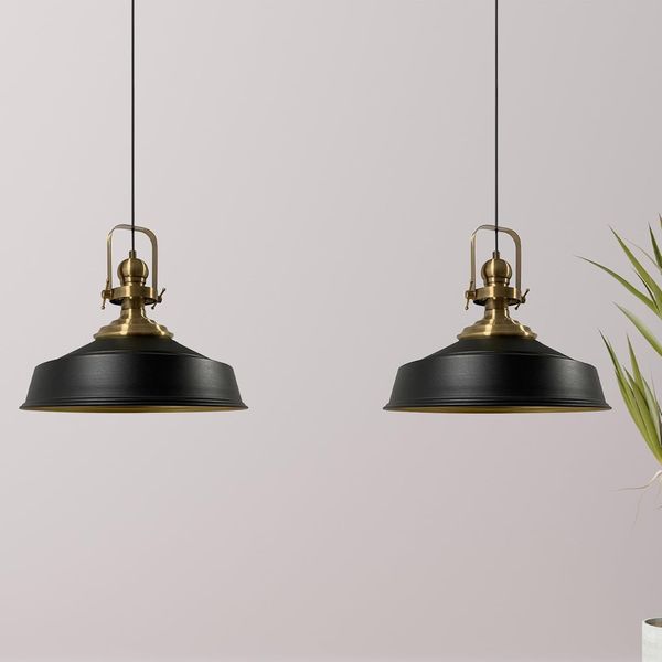 Bamyum Pendelleuchte Asletl Hängelampe aus Metall 2 Flammige, E27, Vintage Lampe, ohne Leuchtmittel