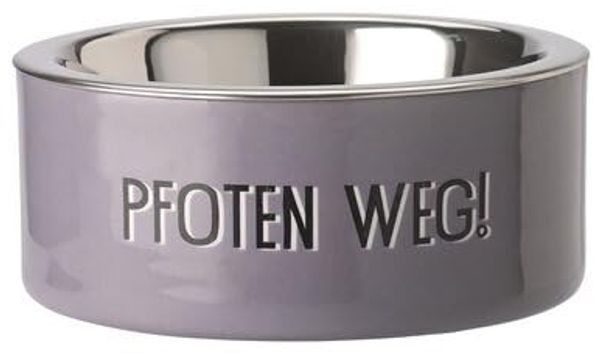 Giftcompany - Futternapf Hund "Love Pets" Pfoten Weg! D17cm Grau Gr.S 1158203030