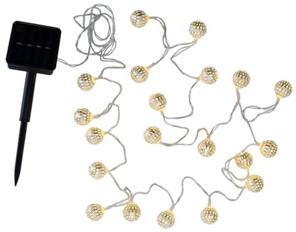 Pauleen LED-Lichterkette Sunshine Glamour, 20-flammig, 20-flammig, Solarbetrieben