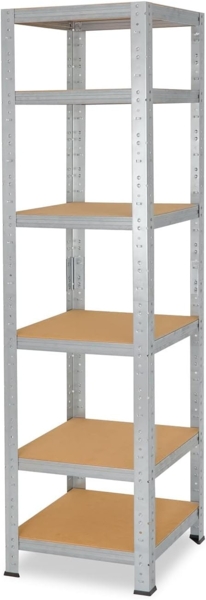 shelfplaza HOME 180x30x30 cm Schwerlastregal in grau-verzinkt mit 6 Böden und 145 kg Traglast pro Boden Bild 7