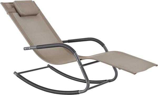 Sonnenliege Caracena 147x63x89cm Schaukelliege Beige en. casa