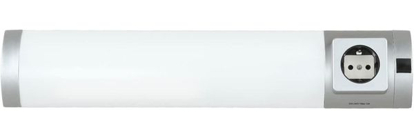 Licht-Erlebnisse Wandleuchte SOFT, LED fest integriert, Kaltweiß, Unterbauleuchte mit Steckdose Schalter Bad Küche Wandlampe